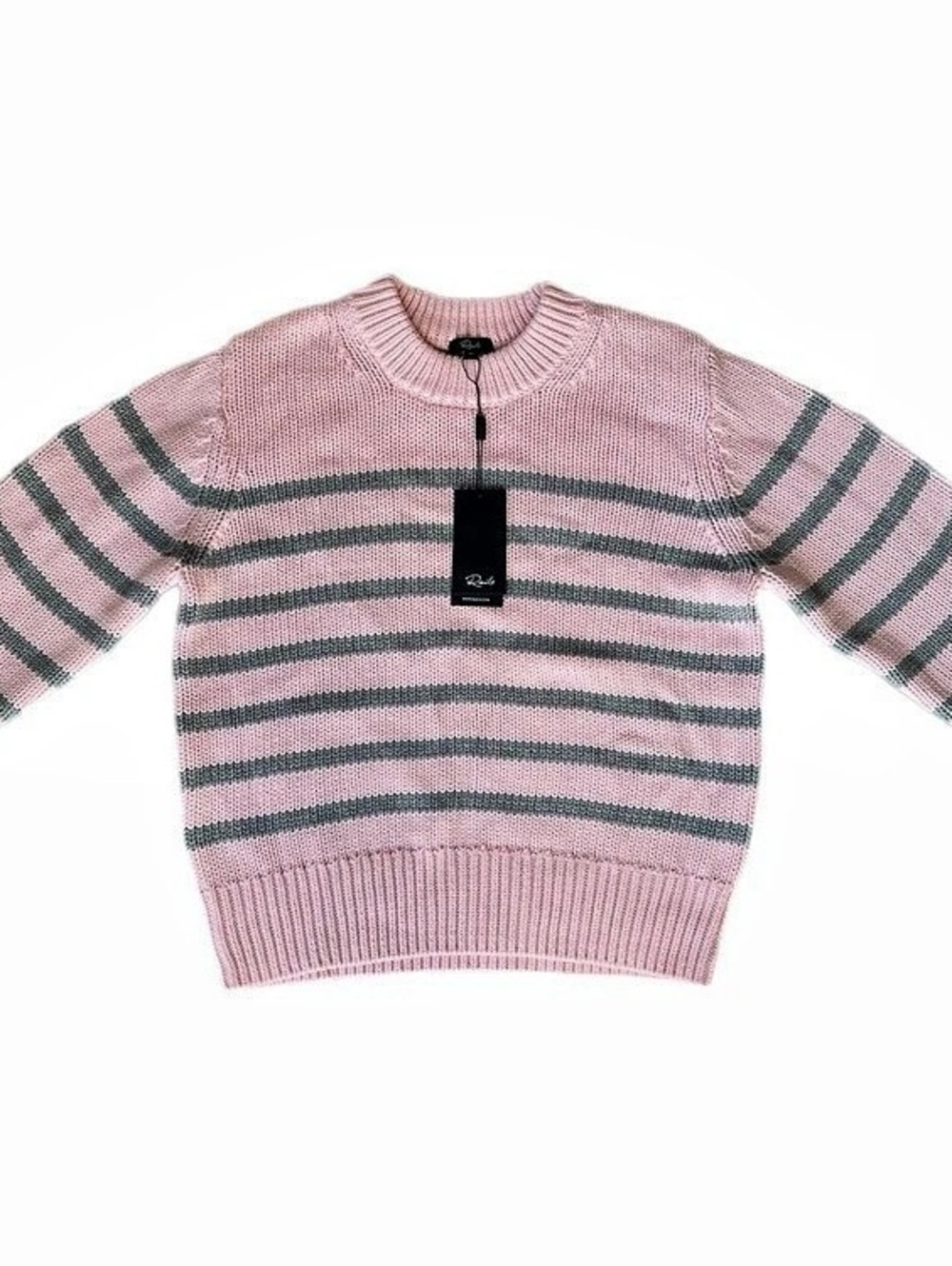 Rails Women's Alise Pink Striped Cotton Sweater Winter Cozy Size M NWT